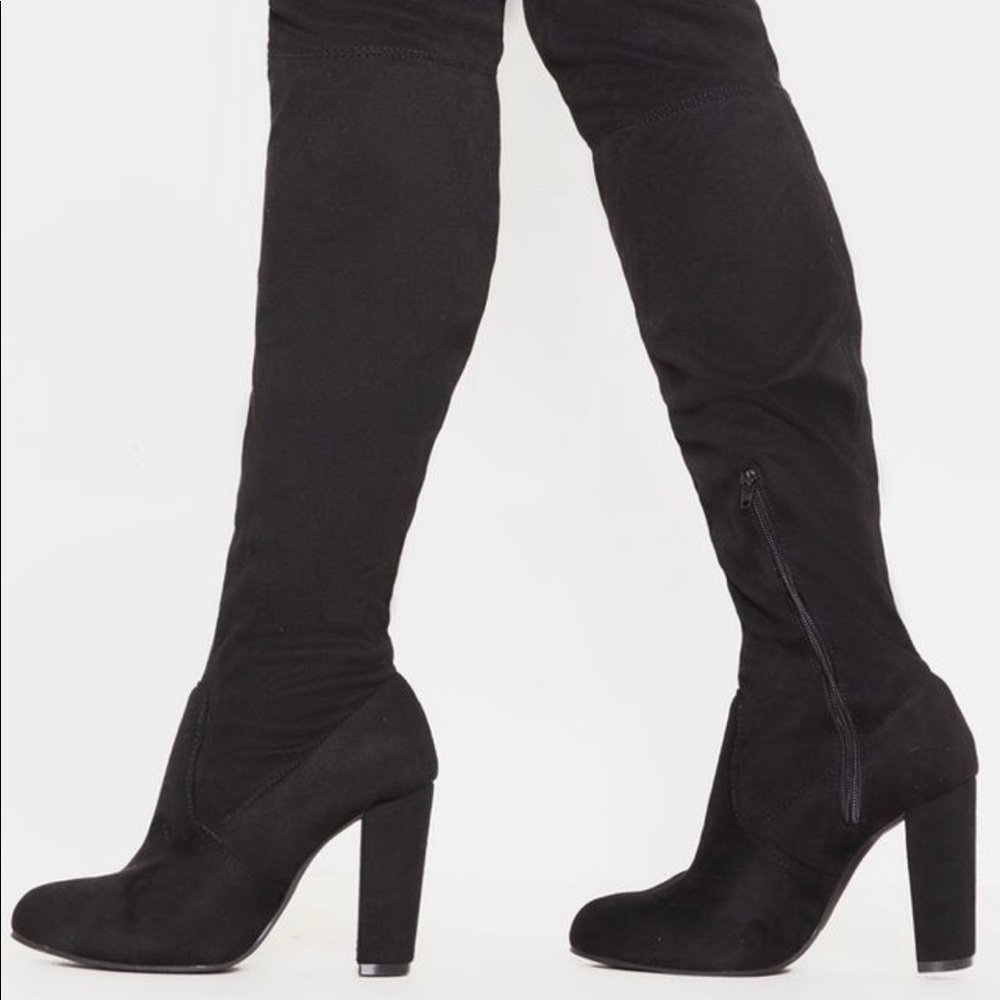 Black thigh high boots